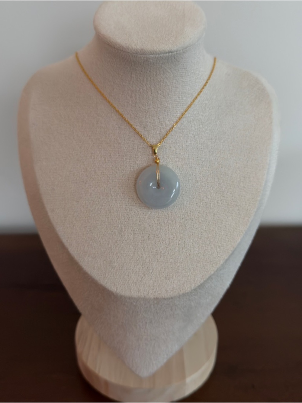 Certified Grade A Burma Jade Donut Pendant Necklace